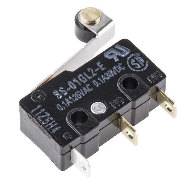 SS-01GL2-E _ Omron Roller Lever Micro Switch, Solder Terminal, 100 mA @ 30 V dc, SPDT, IP40 _ RS