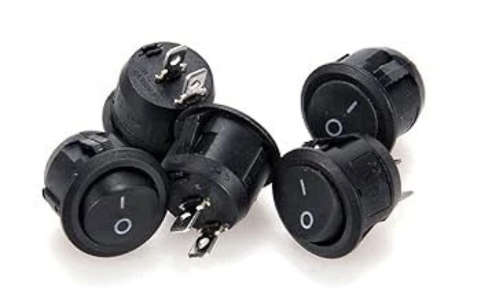 Amazon.com 10x On_Off Switch Black Round Rocker 12V DC 3_4_ Diameter Panel Opening Car_Boat Sports & Outdoors