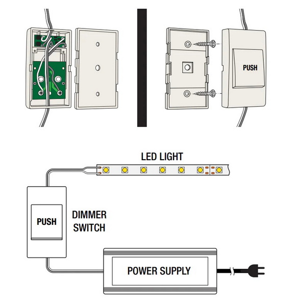 Push Switch on an LED Dimmer