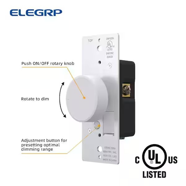 white elegrp dimmers dm