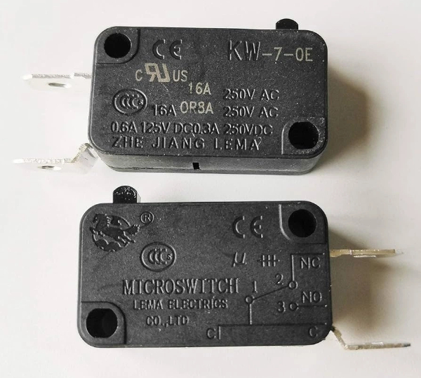 Amazon.com 10Pcs LEMA KW7-0E 0.6A_125V 16A_250V 2 Pins Normally Close NC Microswitch Micro Switches for Water Pumps Automation Industrial & Scientific