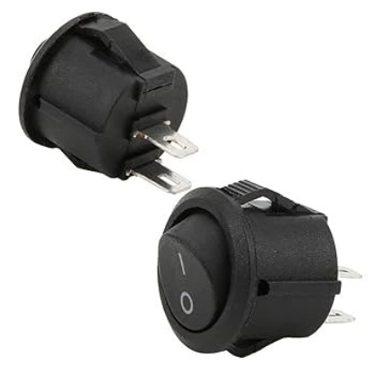 Amazon.com 20Pcs Round Rocker Switch Set, 2 Pin SPST ON_OFF Small Black Boat Rocker Switch, 15mm Mount Diameter Toggle Switch for Household Appliances Industrial & Scientific