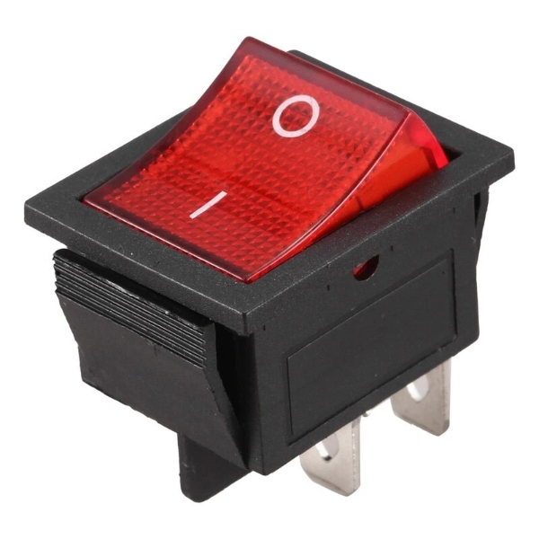 Red Light Illuminated 4 Pin DPST ON_OFF Snap in Rocker Switch 16A 20A 250V8693