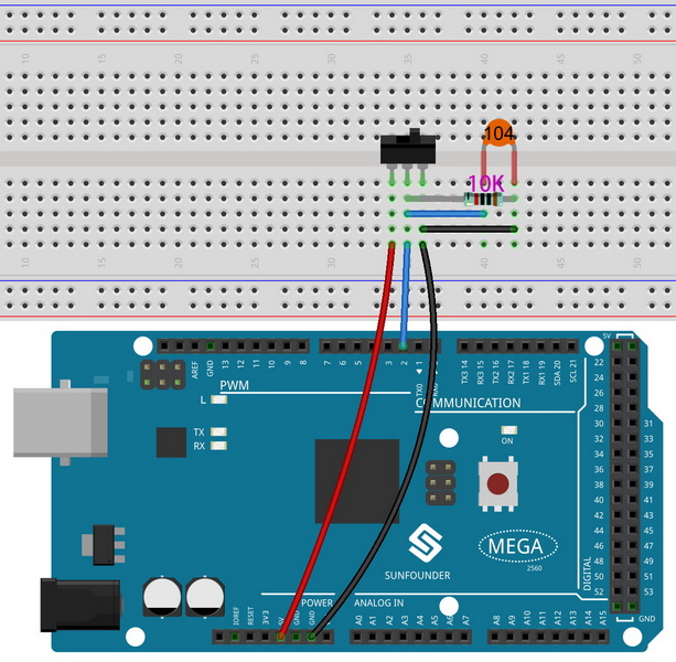 connect a slide switch to breadboard