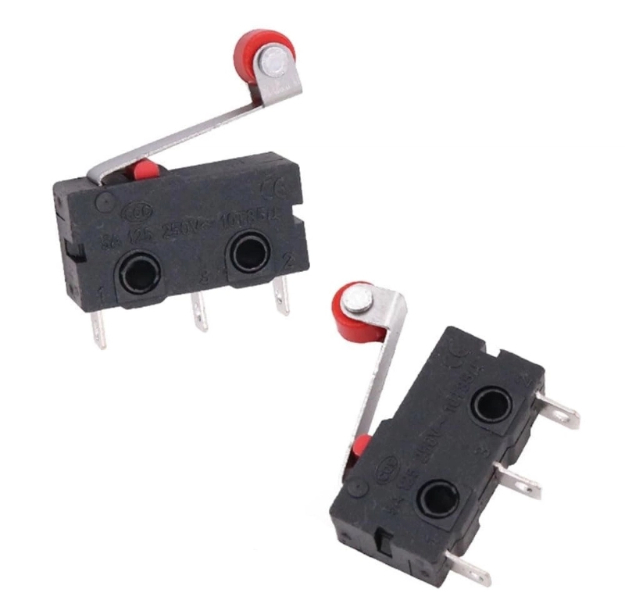 WANGCL 50PCS Micro Switch Mini Limit Switch Long Hinge Lever with Pulley 3Pin Sensitive Tact Switch for Computer Mouse Automotive Electronics Communication Test Equipment etc Amazon.co.uk Business, Industry & Science