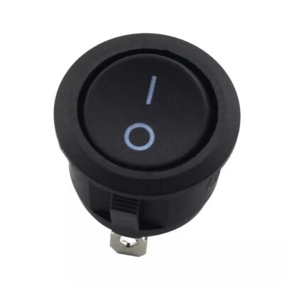 Round Rocker Switch 6A ON-OFF 2 Pin Black 240V AC 12V DC | eBay UK