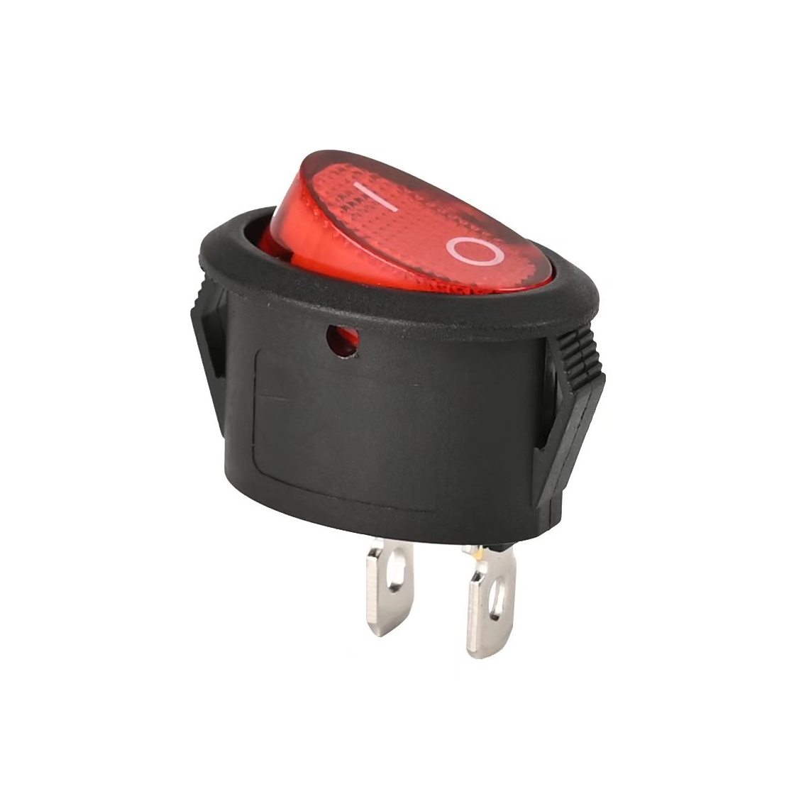 Oval With Red Light Button Rocker Switch