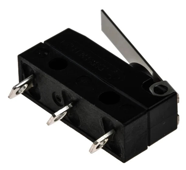 DC1C-A1LC _ ZF Hinge Lever Micro Switch, Solder Terminal, 6 A @ 250 V ac, SPDT, IP6K7 _ RS